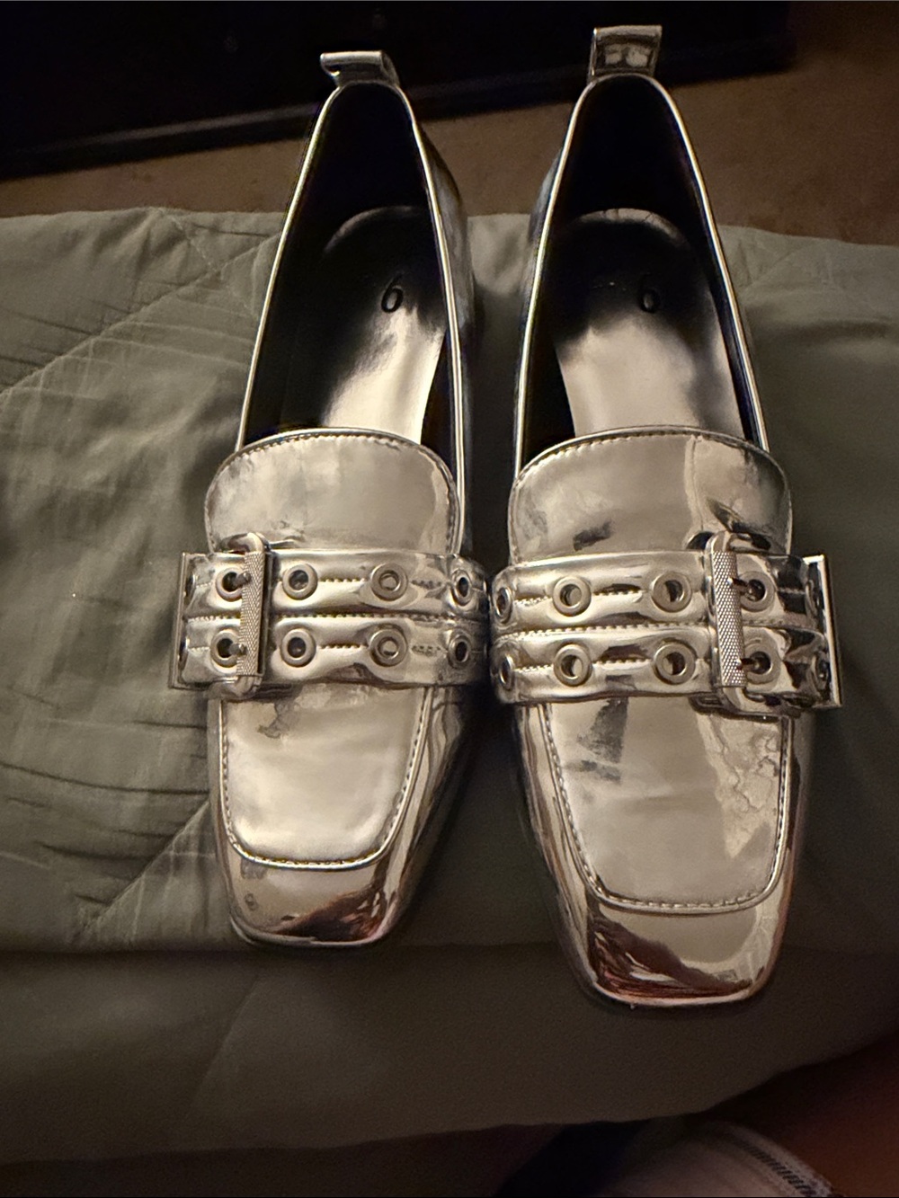 Metallic Silver Flats